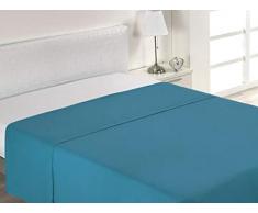 SABANALIA - Sábana Encimera Combina (Disponible en Varios tamaños y Colores), Cama 120-120 x 200, Turquesa