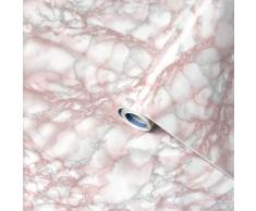 Venilia Lámina adhesiva | Mármol Rosado aspetto pietra Rosa | 67,5cm x 3m, Espesor 95μ | Vinilo autoadhesivo para muebles o cocina, decorativas papel pintado pared | PVC sin ftalatos|Fabricado en UE