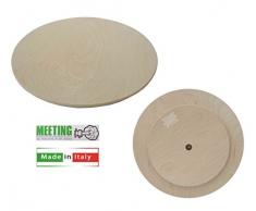 Plato Giratorio de Madera Natural. Grosor 1,5 cm.