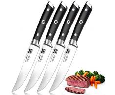SHAN ZU Cuchillo de Carne, Cuchillos de Mesa, Juego de Cuchillos de Cocina de 4 Piezas, Steak Knife, Cuchillos de Bistec con Acero Inoxidabl, Mango ergonómico