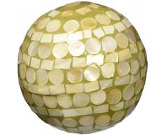 Moycor 75703 Bola Decorativa Nácar Natural y Dorado 10x10x10 cm