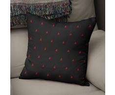 BonaMaison Fundas para CojÃnes, Negro Rojo Funda de Almohada Silla Oficina Cama Decorativa Moderna Decoración del Hogar Habitación, 43x43 Cm - Diseñado y Fabricado en TurquÃa