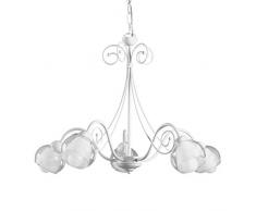 dormir con pies de lámpara 5 Luces de metal brillante con cristales blancos y Transparentes