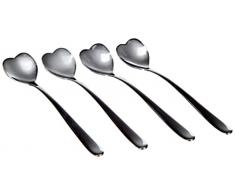 Alessi Big Love AMMI08/7 - Juego de Cuatro Cucharas de CafÃ© con Design de CorazÃ³n, Acero Inoxidable 18/10