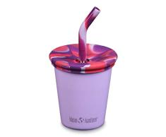 Klean Kanteen Taza infantil de acero inoxidable de 10 onzas con tapa de pajita antiderramades, pÃ©talo de cocodrilo