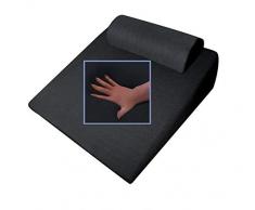 Reflux - Almohada ortopédica, de Espuma de Gel, con Apoyo Cervical, 65 x 60 x 32 cm, con Forma de cuña, Suave y Blanda, Ideal para Leer y Ver la televisión, Color Negro