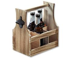 KESPER 69266 Portabotellas con abrebotellas incorporado/bandeja/pack de seis
