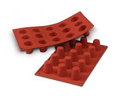 SF019 Molde de Silicona BabÃ¡ 15 cavidades, Color Terracota