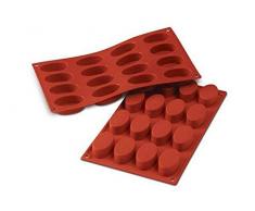 SF017 Molde de Silicona Forma Oval, 16 cavidades, Color Terracota