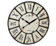 TFA Reloj de Pared, Metal, Negro/Blanco, 60 x 60 x 4.5 cm