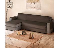 PETTI Artigiani Italiani Chaise Longue, Funda Sofá Esquinero, 100% Made in Italy, Tejido, Marrón, 2 Plazas