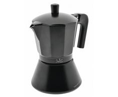 Jata Hogar Cafetera Italiana Full Induction, Aluminio, Negro, 14.5x12x20.3 cm
