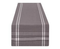 DII Camino de Mesa de Comedor de Rayas francesas, Estilo Granja, 14 x 72 Pulgadas, Gris Cambray