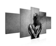 Imagen abstracta, cuadro de pared 200 x 100 cm â Lienzo XXL formato pared imÃ¡genes salÃ³n vivienda decoraciÃ³n impresiones artÃ­sticas gris 5 piezas â Fabricado en Alemania â listo para colgar 612351c