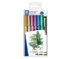 Staedtler 8323-SWP6P. Rotuladores metÃ¡licos de colores. BlÃ­ster con 6 unidades de colores y un rotulador de punta fina.