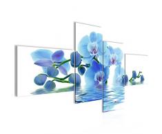 Runa Art 200641c - Cuadro de pared (200 x 100 cm, lienzo XXL, 4 piezas, fabricado en Alemania, listo para colgar), diseÃ±o de orquÃ­deas