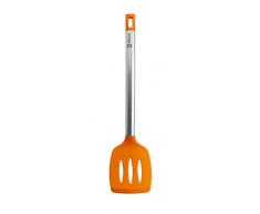 BRA Efficient Espátula de Cocina, Acero INOX, Nailon y Silicona, Naranja, 36.5 cm