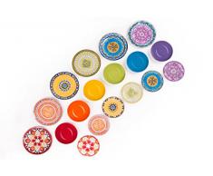 Excelsa ETNO Chic - Vajilla de Porcelana, Multicolor, 18 Unidades