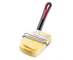 Westmark Cortador de queso con alambre de corte reemplazable, Espesor de corte variable, Ancho: 12 cm, Acero inoxidable/aluminio/plÃ¡stico, Corte rotativo Gallant, Negro/Rojo, 29272260