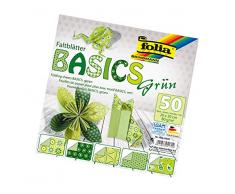Folia papiroflexia/Origami Papel de 80 G/m², 50 Unidades, Varios diseños, Color Basics 20x20cm grün