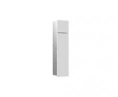 Emco Módulo de Armario Empotrado para Cepillo de baño, con Soporte para Papel higiénico y Compartimento, Armario Alto con función Push to Open, Tope Izquierdo, Blanco Mate