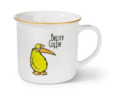 NICI 45025 Before/After Coffee - Taza de porcelana