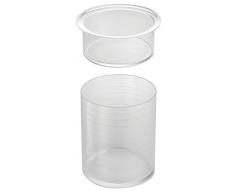 InterDesign Clarity Caja organizadora para guardar productos para el cabello, contenedor plástico con dos divisiones, transparente