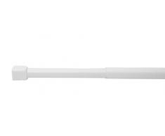Ridder 155201 - Raíl telescópico para Cortina de Ducha (Aluminio, 19 mm de diámetro, 110-185 cm), Color Blanco