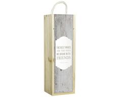 Contento 866458Â Vino Caja Madera Gris