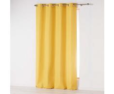 DOUCEUR DINTERIEUR Absolu - Cortina con Ojales (Microfibra, Lisa, poliéster), poliéster, Mostaza, 140 cm x 260 cm