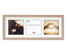 Inov8 21 x 20,32 cm tamaño pequeño Insta-Frame Marco para Instagram 3/de Estampado a Cuadros de Fotos con paspartú Blanco y Negro con Borde, 2 Unidades, se Debe Lavar a Suave Piedra