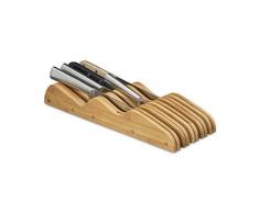 Relaxdays Reposacuchillos, para 9 Cuchillos, Organizador de cajÃ³n, BambÃº, 6 x 14 x 40 cm, 1 Ud, MarrÃ³n, Madera, Natural