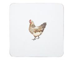 Premier Housewares Mrs Henderson Posavasos, Corcho, Blanco, 10 x 0,13 x 10 cm