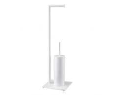 Sealskin Tube Portarrollos con escobillero, Metal, Blanco, 200x200x710mm