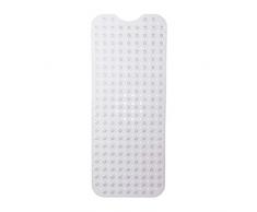 Relaxdays Alfombrilla BaÃ±era Extra Larga, Antideslizante, Lavable, Esterilla BaÃ±o, PVC, 1 Ud, 97 x 39 cm, Transparente