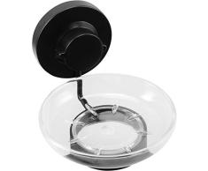 Cornat T3402651 T3402651-Jabonera 3 en 1 con Bandeja de plÃ¡stico, 3 Opciones de fijaciÃ³n Diferentes con Ventosa, Almohadilla Adhesiva y Taladro, Color, Negro (Mate)