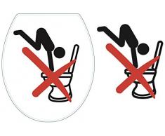 Plage DecoraciÃ³n Mural Adhesiva con DiseÃ±o W.C. Prohibido Tirarse, Vinilo, Negro, 48x68 cm