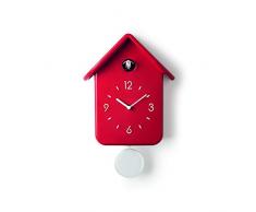 Guzzini QQ Cuckoo Home Reloj Con Pendulo, ABS, Rojo, 24.8 x 12 x h39 cm