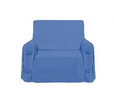 Soleil d Ocre Panama – Funda para sofá (algodón Panama algodón 90 x 90 X 60 ), algodón, azul, 90 x 90 X 60