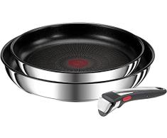 Tefal Ingenio Preference On - Juego de 2 Sartenes + Mango extraÃble: Sartenes de 24 y 28 cm, mango intercambiable, sartenes antiadherentes, revestimiento titanio, Thermo-signal, apto lavavajillas