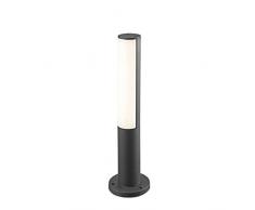 Faro Barcelona 75522 - BERET Baliza (bombilla incluida) LED, 8W, cuerpo de aluminio y difusor de pmma, color gris