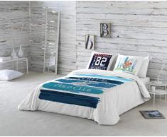 Beverly Hills Polo Club Luisiana Funda nórdica, Blanco, Azul, Cama 135