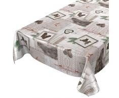 ANRO Hule Mantel Hule Lavable Mantel navideño Fijo 140 x 140 cm, Borde de Corte