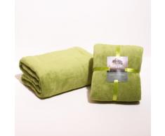 Sancarlos - Manta lisa microfibra, Verde, Cama de 150, Tamaño 235x240 cm
