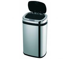 MSV Papelera INOX Sensor 42L, Acero Inoxidable, Gris Metalizado, 75.5x33x25 cm