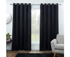 Sleepdown Cortinas Ultra Suaves con Ojales aisladas térmicamente para Dormitorio y Sala de Estar, 2 Paneles de 2 Paneles Negros