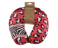 Puckator Ensemble Relaxeazzz Coussin & Masque de Voyage Wild Life-ImprimÃ© Animal Jungle & Zoo Cojines, Multicolor, Ãºnico