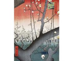 Hiroshige The Plum Garden At Kameido Shrine Art Print Canvas Premium Wall Decor Poster Mural Jardï¿½n pared Pï¿½ster