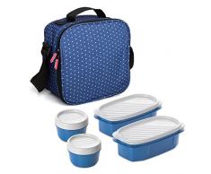 TATAY Urban Food Casual - Bolsa térmica porta alimentos con 4 tapers herméticos incluidos, 3 litros de capacidad, Azul, 22.5 x 10 x 22 cm