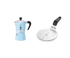 Bialetti Rainbow, Cafetera Italiana Espresso, Aluminio + Dcdesign08 Difusores De Calor, Adaptador Para El Utilizo De Cafeteras Y BaterÃ­as De Cocina Sobre Placas De InducciÃ³n, Metal